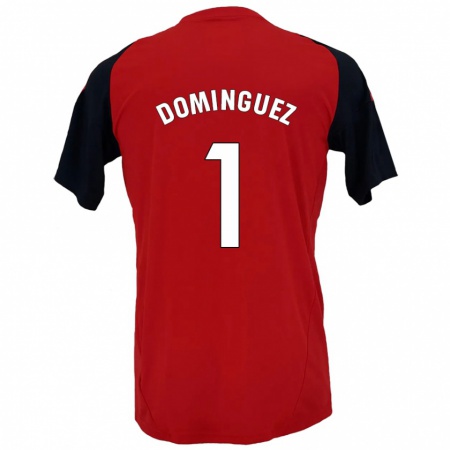 Kandiny Homme Maillot Iago Domínguez #1 Rouge Noir Tenues Domicile 2024/25 T-Shirt