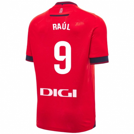 Kandiny Homme Maillot Raúl García #9 Rouge Blanc Tenues Domicile 2024/25 T-Shirt