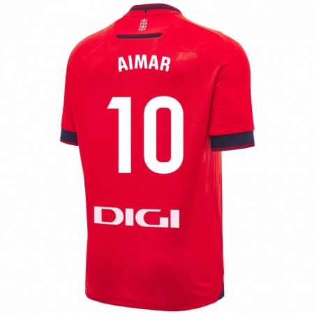 Kandiny Homme Maillot Aimar Oroz #10 Rouge Blanc Tenues Domicile 2024/25 T-Shirt