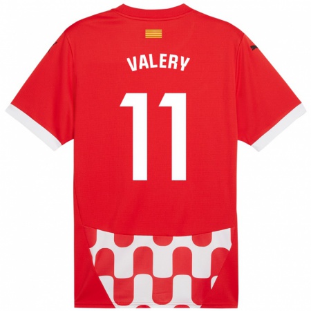 Kandiny Homme Maillot Valery Fernández #11 Rouge Blanc Tenues Domicile 2024/25 T-Shirt