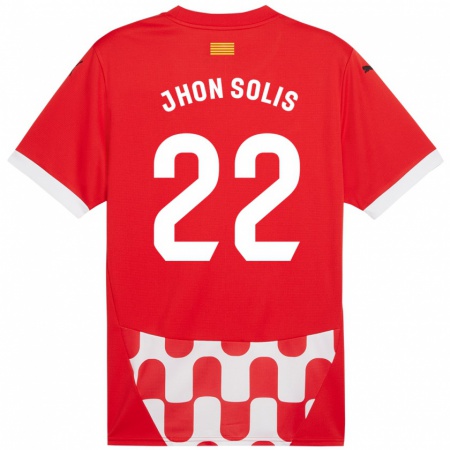 Kandiny Homme Maillot Jhon Solís #22 Rouge Blanc Tenues Domicile 2024/25 T-Shirt