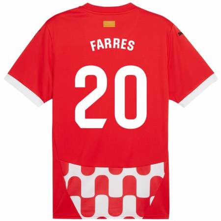 Kandiny Homme Maillot Biel Farrés #20 Rouge Blanc Tenues Domicile 2024/25 T-Shirt