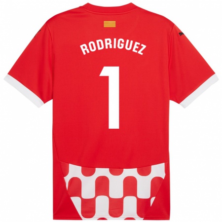 Kandiny Homme Maillot Maria Rodríguez #1 Rouge Blanc Tenues Domicile 2024/25 T-Shirt