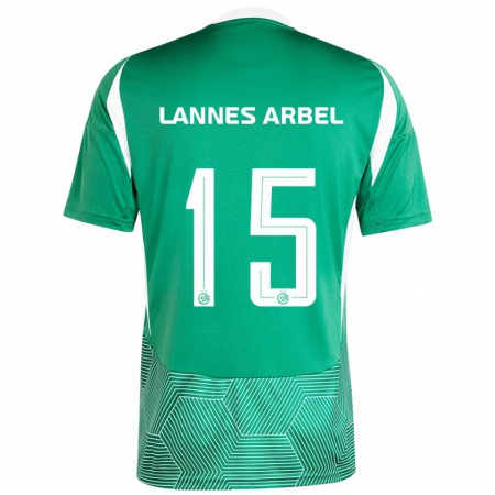 Kandiny Homme Maillot Tomer Lannes Arbel #15 Vert Blanc Tenues Domicile 2024/25 T-Shirt