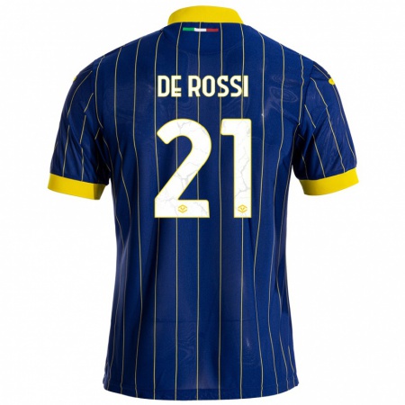 Kandiny Homme Maillot Michele De Rossi #21 Bleu Jaune Tenues Domicile 2024/25 T-Shirt