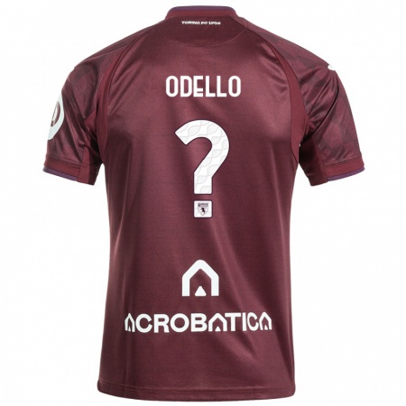 Kandiny Homme Maillot Ryan Odello #0 Bordeaux Blanc Tenues Domicile 2024/25 T-Shirt