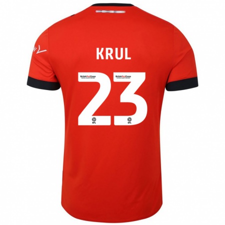 Kandiny Homme Maillot Tim Krul #23 Orange Noir Tenues Domicile 2024/25 T-Shirt