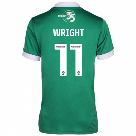 Kandiny Homme Maillot Callum Wright #11 Vert Blanc Tenues Domicile 2024/25 T-Shirt