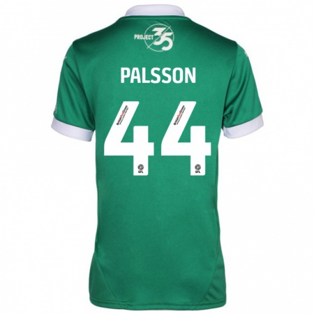 Kandiny Homme Maillot Victor Pálsson #44 Vert Blanc Tenues Domicile 2024/25 T-Shirt