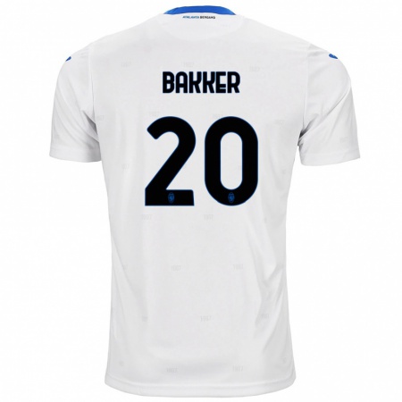 Kandiny Homme Maillot Mitchel Bakker #20 Blanc Tenues Extérieur 2024/25 T-Shirt