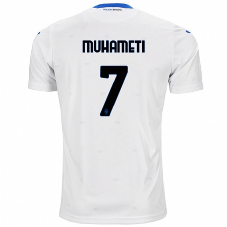 Kandiny Homme Maillot Endri Muhameti #7 Blanc Tenues Extérieur 2024/25 T-Shirt