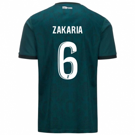 Kandiny Homme Maillot Denis Zakaria #6 Vert Foncé Tenues Extérieur 2024/25 T-Shirt