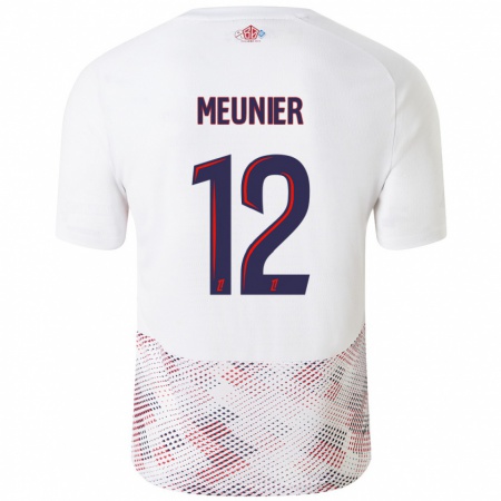 Kandiny Homme Maillot Thomas Meunier #12 Blanc Bleu Royal Tenues Extérieur 2024/25 T-Shirt