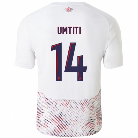 Kandiny Homme Maillot Samuel Umtiti #14 Blanc Bleu Royal Tenues Extérieur 2024/25 T-Shirt