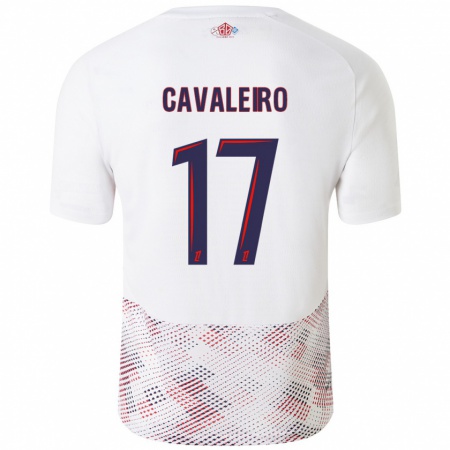 Kandiny Homme Maillot Ivan Cavaleiro #17 Blanc Bleu Royal Tenues Extérieur 2024/25 T-Shirt