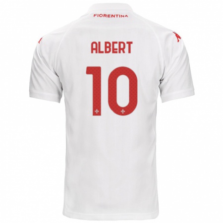 Kandiny Homme Maillot Albert Gudmundsson #10 Blanc Tenues Extérieur 2024/25 T-Shirt