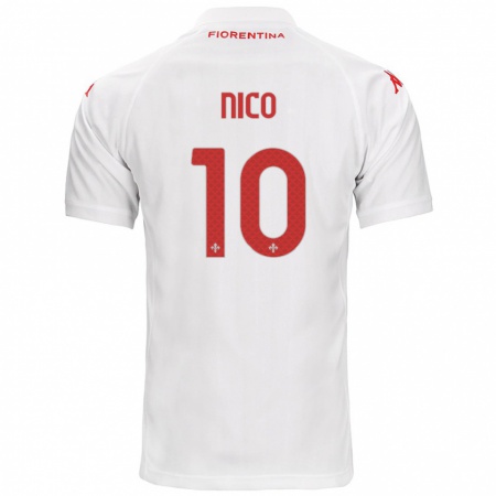 Kandiny Homme Maillot Nico González #10 Blanc Tenues Extérieur 2024/25 T-Shirt