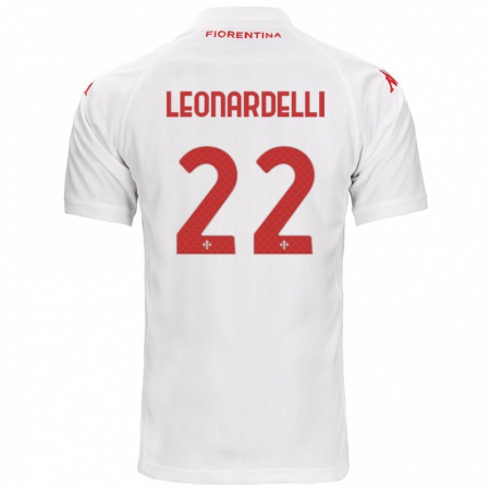 Kandiny Homme Maillot Pietro Leonardelli #22 Blanc Tenues Extérieur 2024/25 T-Shirt