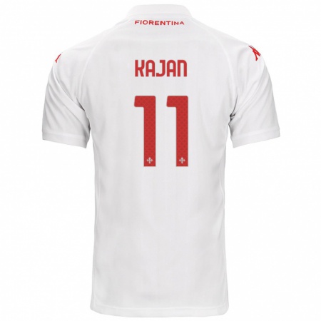 Kandiny Homme Maillot Zsanett Kaján #11 Blanc Tenues Extérieur 2024/25 T-Shirt