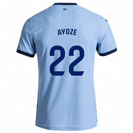 Kandiny Homme Maillot Ayoze Pérez #22 Bleu Ciel Tenues Extérieur 2024/25 T-Shirt