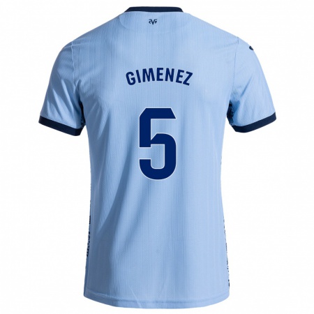 Kandiny Homme Maillot Yenifer Giménez #5 Bleu Ciel Tenues Extérieur 2024/25 T-Shirt