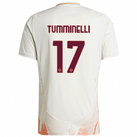 Kandiny Homme Maillot Gianmarco Tumminelli #17 Crème Blanc Orange Tenues Extérieur 2024/25 T-Shirt