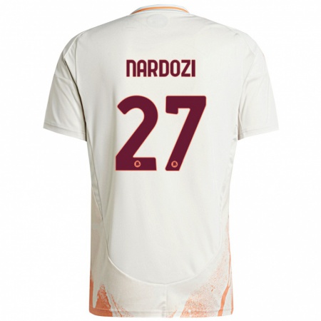 Kandiny Homme Maillot Manuel Nardozi #27 Crème Blanc Orange Tenues Extérieur 2024/25 T-Shirt