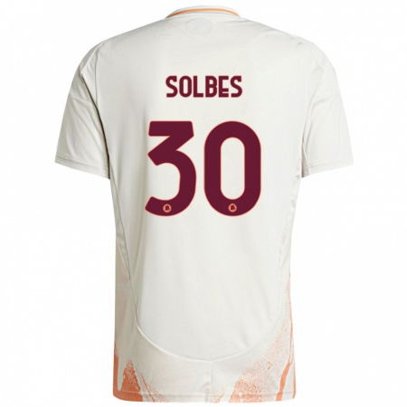 Kandiny Homme Maillot Ricardo Solbes #30 Crème Blanc Orange Tenues Extérieur 2024/25 T-Shirt