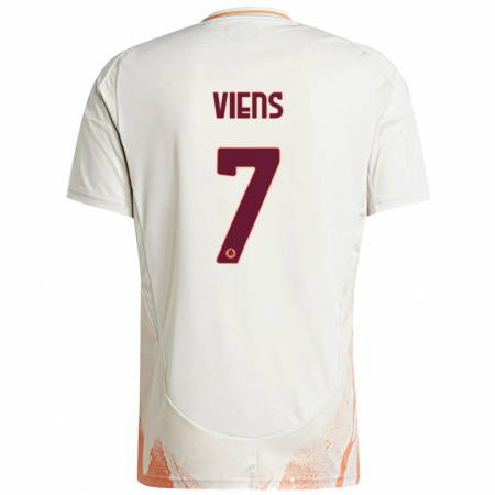 Kandiny Homme Maillot Evelyne Viens #7 Crème Blanc Orange Tenues Extérieur 2024/25 T-Shirt