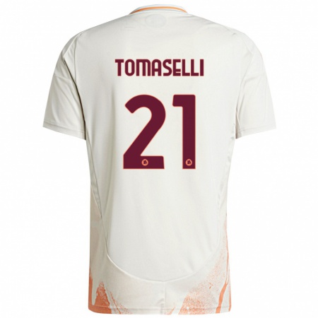 Kandiny Homme Maillot Martina Tomaselli #21 Crème Blanc Orange Tenues Extérieur 2024/25 T-Shirt