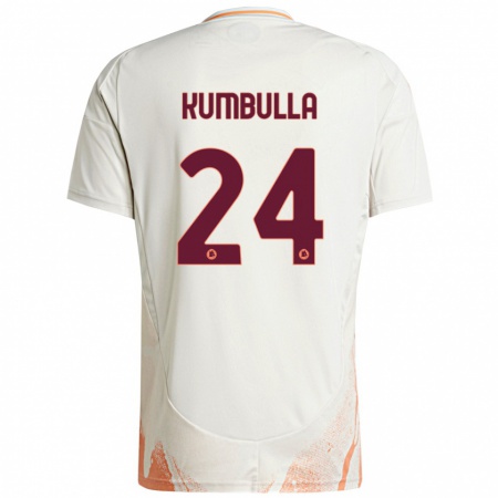 Kandiny Homme Maillot Marash Kumbulla #24 Crème Blanc Orange Tenues Extérieur 2024/25 T-Shirt