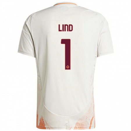 Kandiny Homme Maillot Emma Lind #1 Crème Blanc Orange Tenues Extérieur 2024/25 T-Shirt