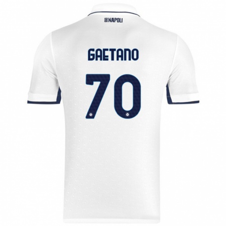 Kandiny Homme Maillot Gianluca Gaetano #70 Blanc Bleu Royal Tenues Extérieur 2024/25 T-Shirt