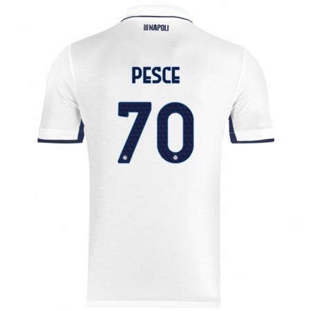 Kandiny Homme Maillot Antonio Pesce #70 Blanc Bleu Royal Tenues Extérieur 2024/25 T-Shirt