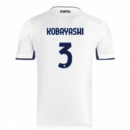 Kandiny Homme Maillot Miharu Kobayashi #3 Blanc Bleu Royal Tenues Extérieur 2024/25 T-Shirt