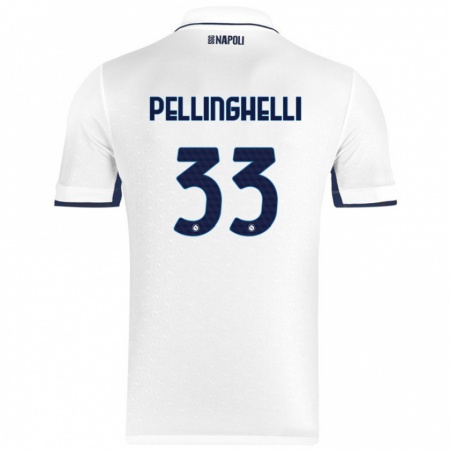 Kandiny Homme Maillot Alice Pellinghelli #33 Blanc Bleu Royal Tenues Extérieur 2024/25 T-Shirt