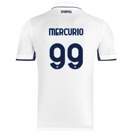 Kandiny Homme Maillot Giovanni Mercurio #99 Blanc Bleu Royal Tenues Extérieur 2024/25 T-Shirt