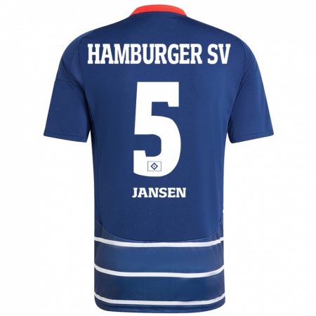 Kandiny Homme Maillot Marcell Jansen #5 Bleu Foncé Tenues Extérieur 2024/25 T-Shirt