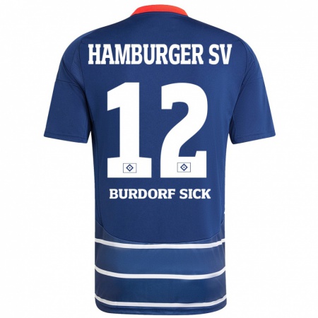 Kandiny Homme Maillot Emma Burdorf-Sick #12 Bleu Foncé Tenues Extérieur 2024/25 T-Shirt