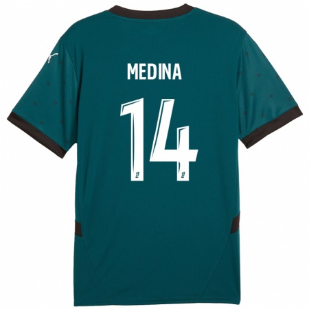 Kandiny Homme Maillot Facundo Medina #14 Vert Foncé Tenues Extérieur 2024/25 T-Shirt