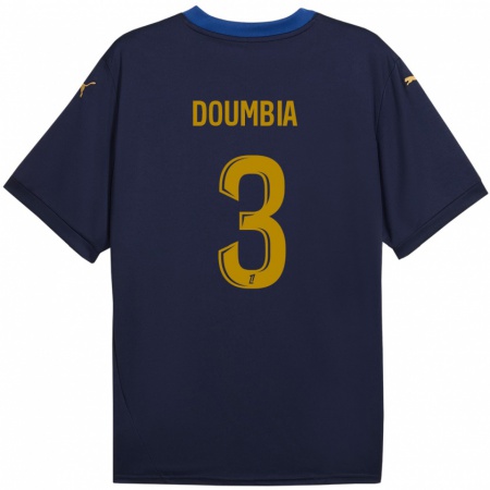 Kandiny Homme Maillot Kamory Doumbia #3 Bleu Marine Doré Tenues Extérieur 2024/25 T-Shirt