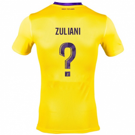 Kandiny Homme Maillot Edhy Zuliani #0 Jaune Violet Tenues Extérieur 2024/25 T-Shirt