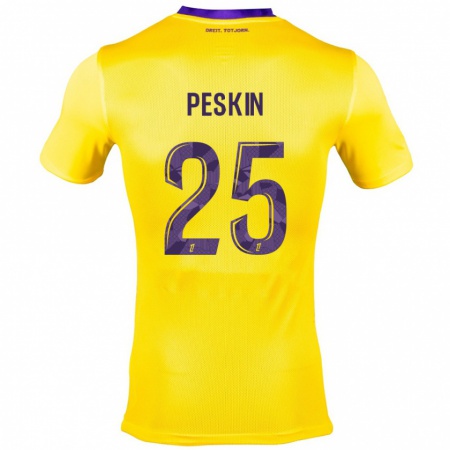 Kandiny Homme Maillot Kelso Peskin #25 Jaune Violet Tenues Extérieur 2024/25 T-Shirt