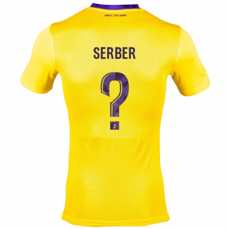 Kandiny Homme Maillot Kléri Serber #0 Jaune Violet Tenues Extérieur 2024/25 T-Shirt