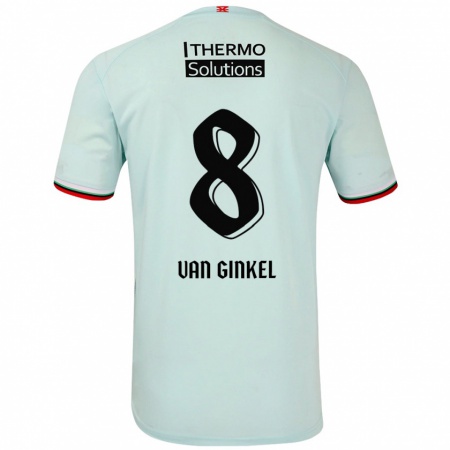 Kandiny Homme Maillot Danique Van Ginkel #8 Vert Clair Tenues Extérieur 2024/25 T-Shirt