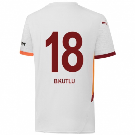 Kandiny Homme Maillot Berkan Kutlu #18 Blanc Jaune Rouge Tenues Extérieur 2024/25 T-Shirt