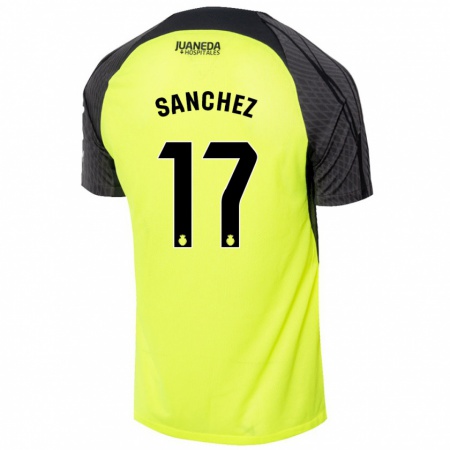 Kandiny Homme Maillot Avelino Sánchez #17 Vert Fluo Noir Tenues Extérieur 2024/25 T-Shirt