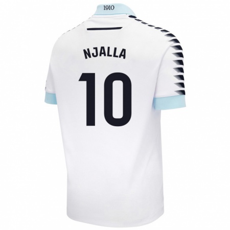 Kandiny Homme Maillot Nico Njalla #10 Blanc Bleu Tenues Extérieur 2024/25 T-Shirt