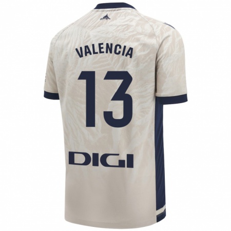 Kandiny Homme Maillot Pablo Valencia #13 Gris Clair Tenues Extérieur 2024/25 T-Shirt