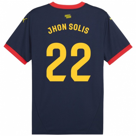 Kandiny Homme Maillot Jhon Solís #22 Bleu Marine Rouge Tenues Extérieur 2024/25 T-Shirt